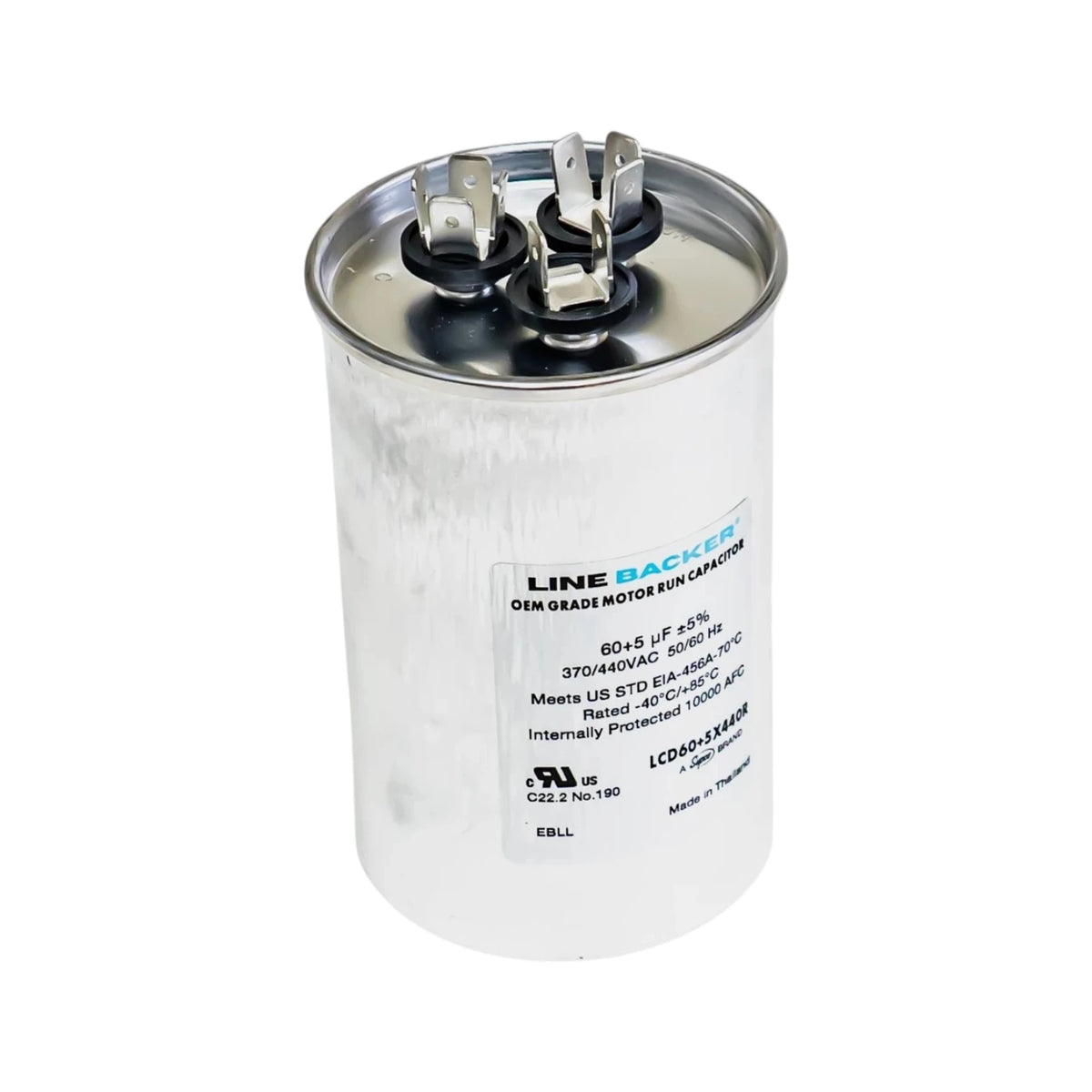 Supco LCD60+5X440R 60+5 µF 440V Dual Run Capacitor | Linebacker HVAC Replacement